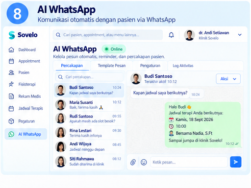 Contoh tampilan AI WhatsApp Sovelo